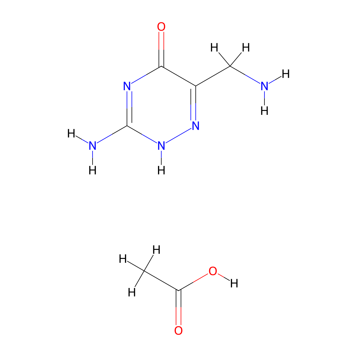 acetic acid;3-amino-6-(aminomethyl)-2H-1,2,4-triazin-5-one molecular structure, CAS 1353100-80-7