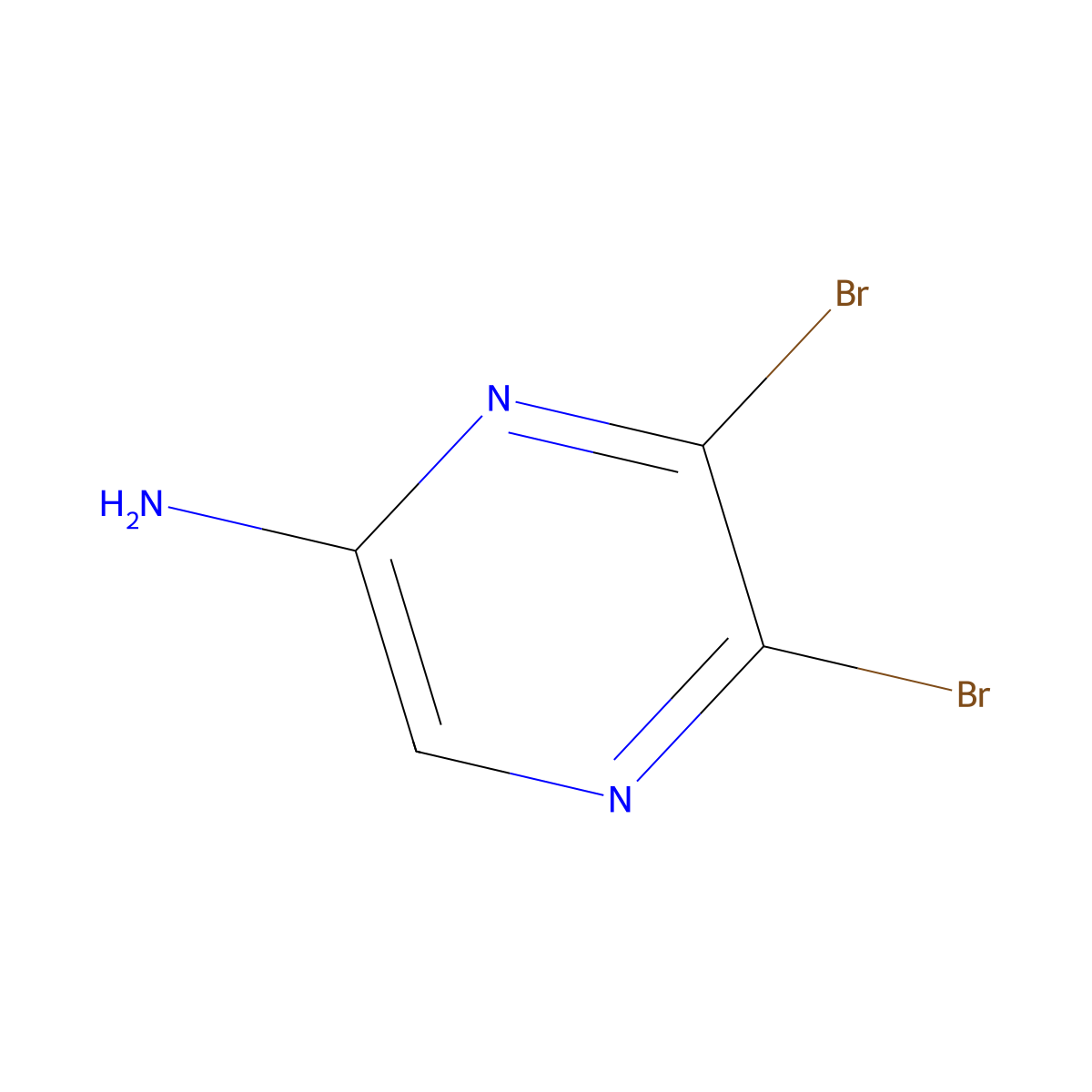 5,6-Dibromopyrazin-2-amine molecular structure, CAS 1353100-86-3