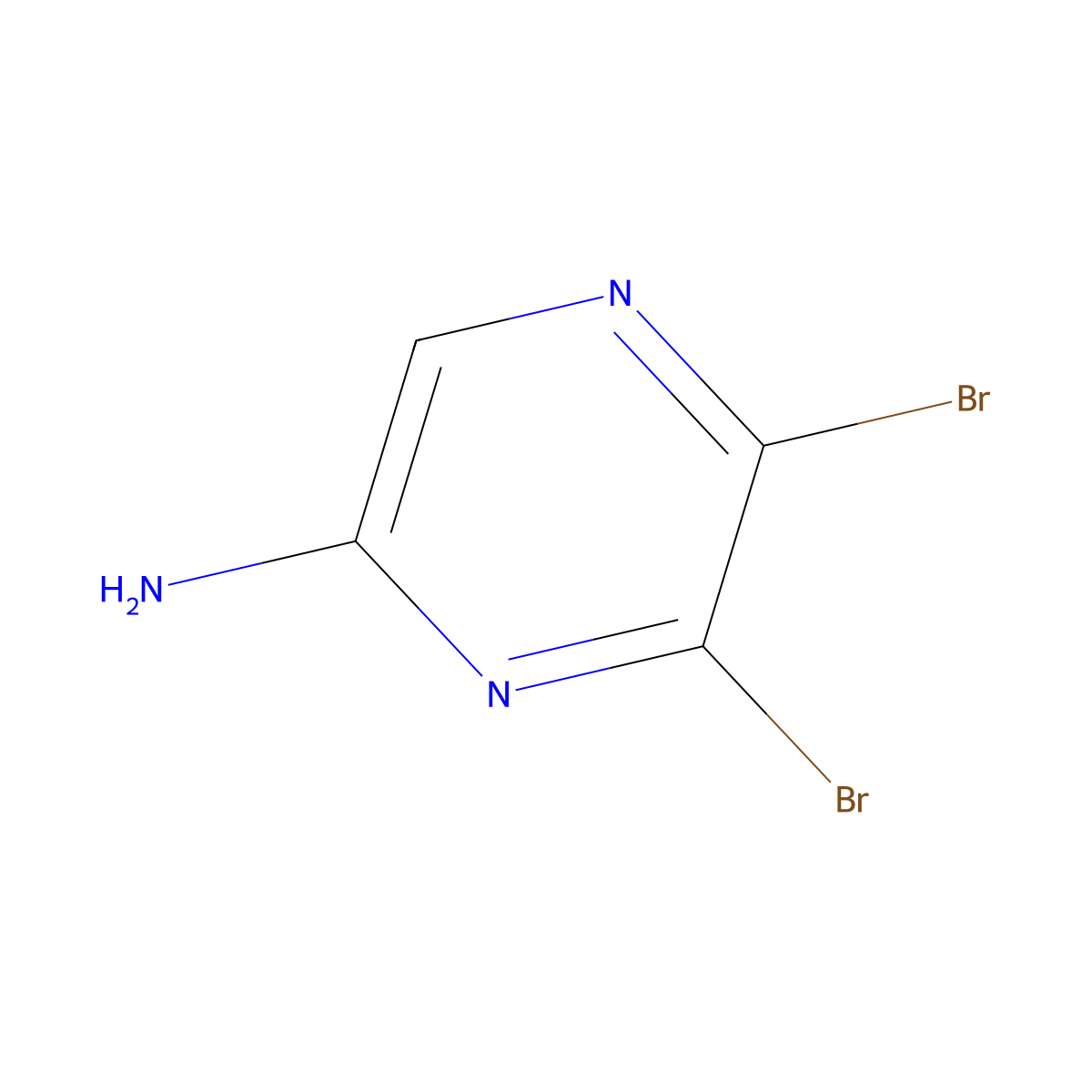 5,6-Dibromopyrazin-2-amine molecular structure, CAS 1353100-86-3