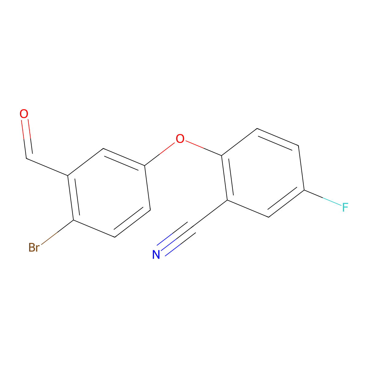 2-(4-Bromo-3-formylphenoxy)-5-fluorobenzonitrile molecular structure, CAS 1353100-93-2