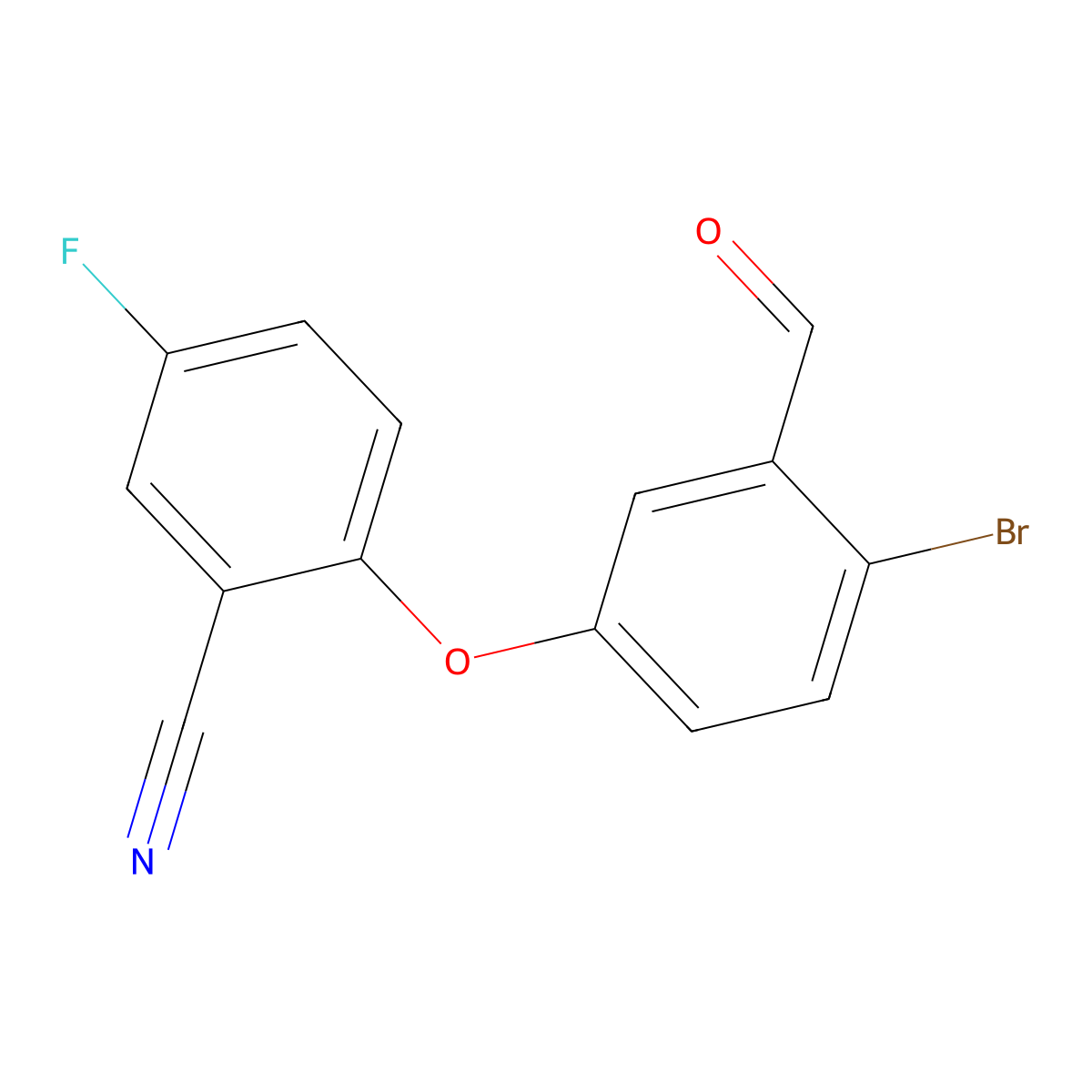 2-(4-Bromo-3-formylphenoxy)-5-fluorobenzonitrile molecular structure, CAS 1353100-93-2