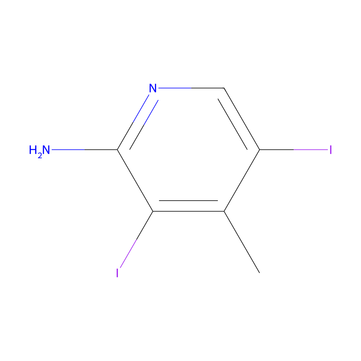 3,5-Diiodo-4-methylpyridin-2-amine molecular structure, CAS 1353101-03-7
