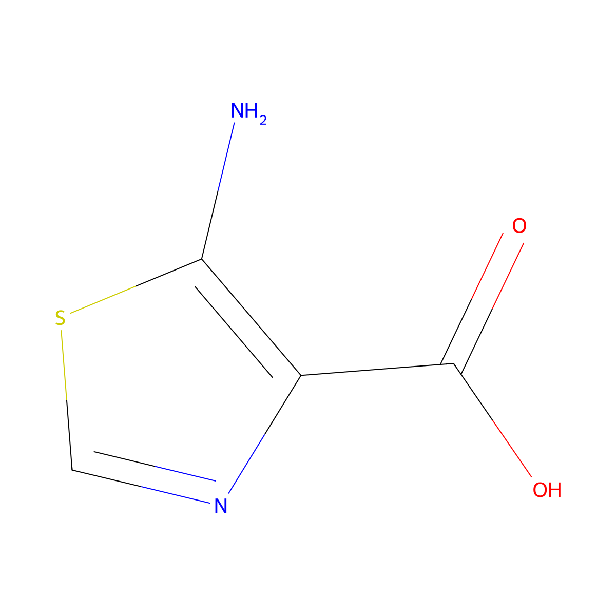 5-Amino-1,3-thiazole-4-carboxylic acid molecular structure, CAS 1353101-13-9