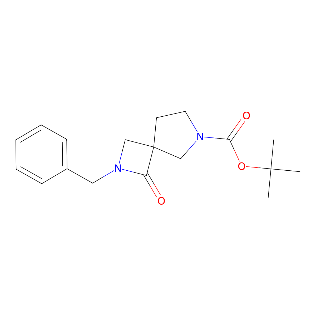 Tert-butyl 2-benzyl-1-oxo-2,6-diazaspiro[3.4]octane-6-carboxylate molecular structure, CAS 1353101-45-7