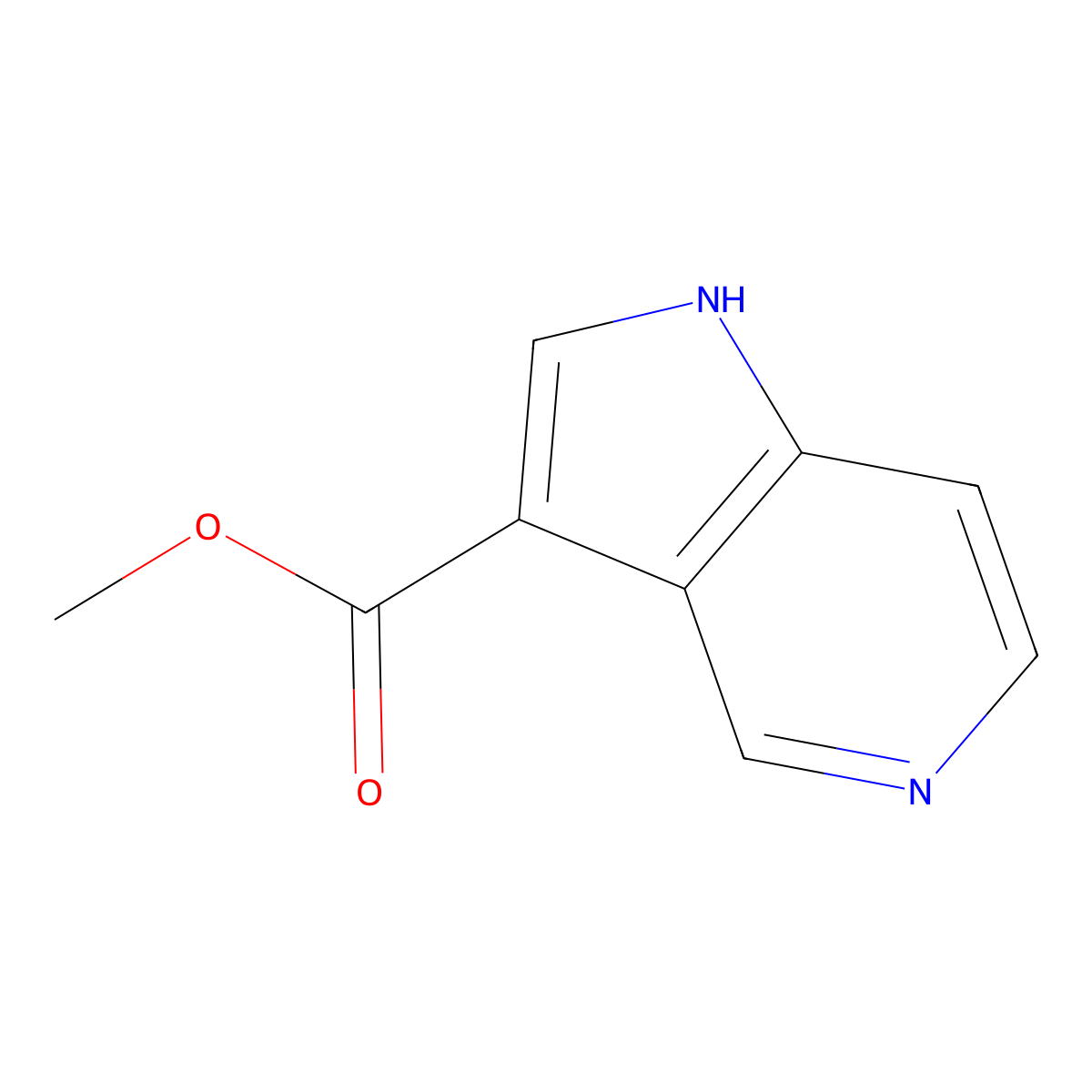 Methyl 1H-pyrrolo(3,2-c)pyridine-3-carboxylate molecular structure, CAS 1353101-49-1