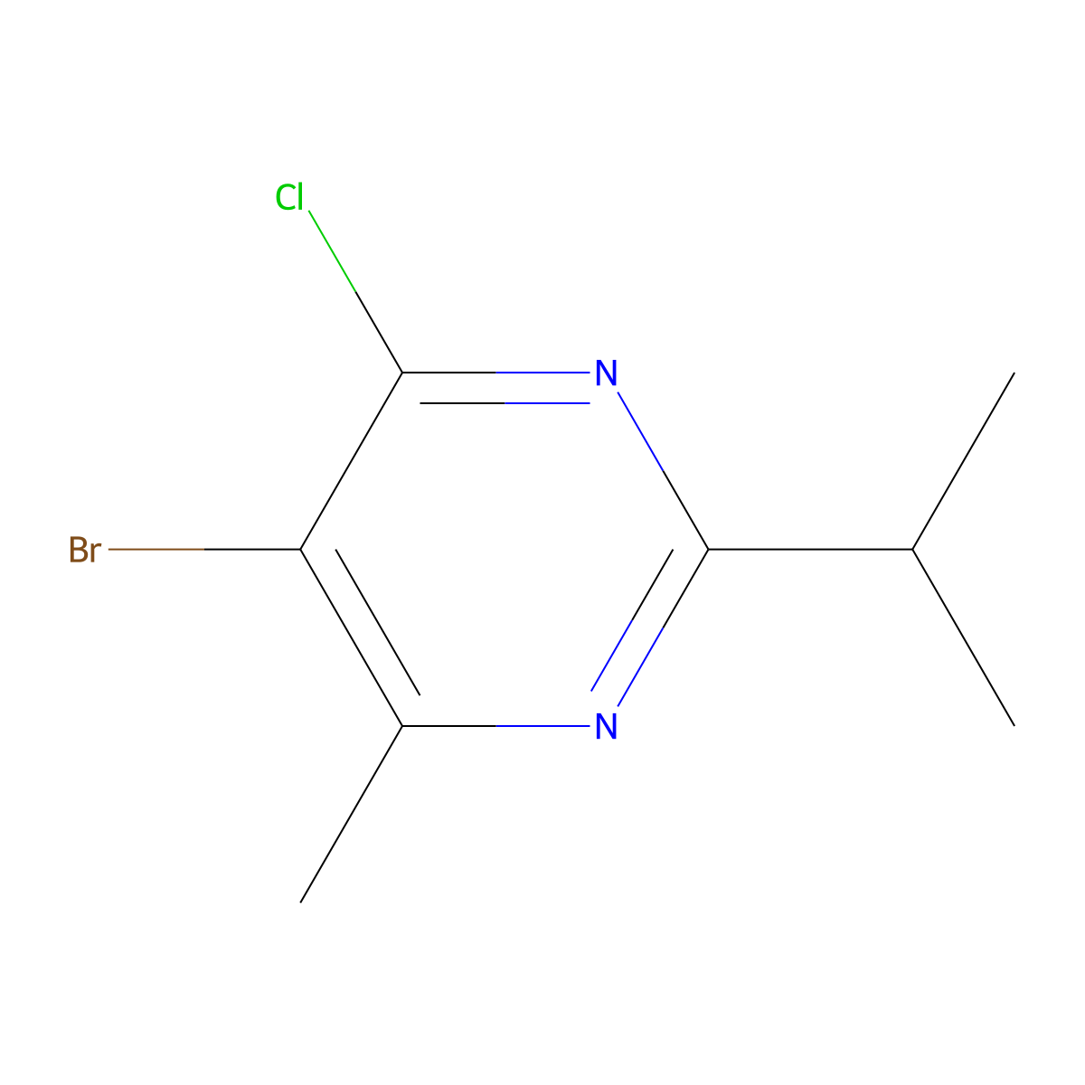 5-Bromo-4-chloro-2-isopropyl-6-methylpyrimidine molecular structure, CAS 1353101-79-7