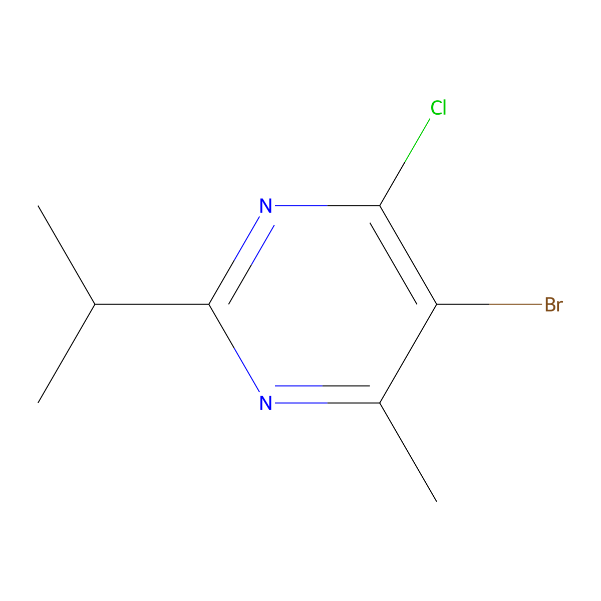 5-Bromo-4-chloro-2-isopropyl-6-methylpyrimidine molecular structure, CAS 1353101-79-7