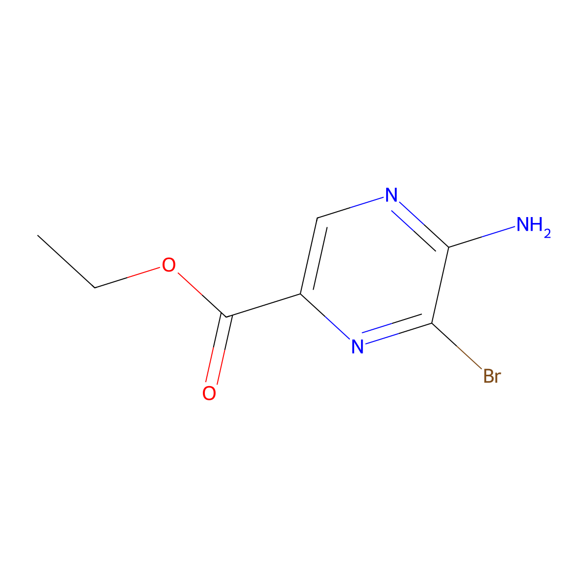 Ethyl 5-amino-6-bromopyrazine-2-carboxylate molecular structure, CAS 1353101-81-1