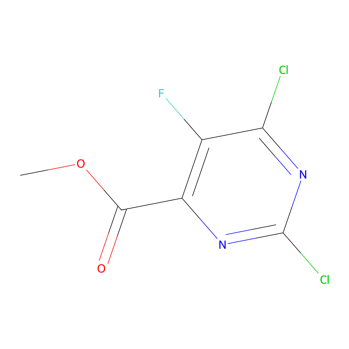 Methyl 2,6-dichloro-5-fluoropyrimidine-4-carboxylate molecular structure, CAS 1353101-99-1