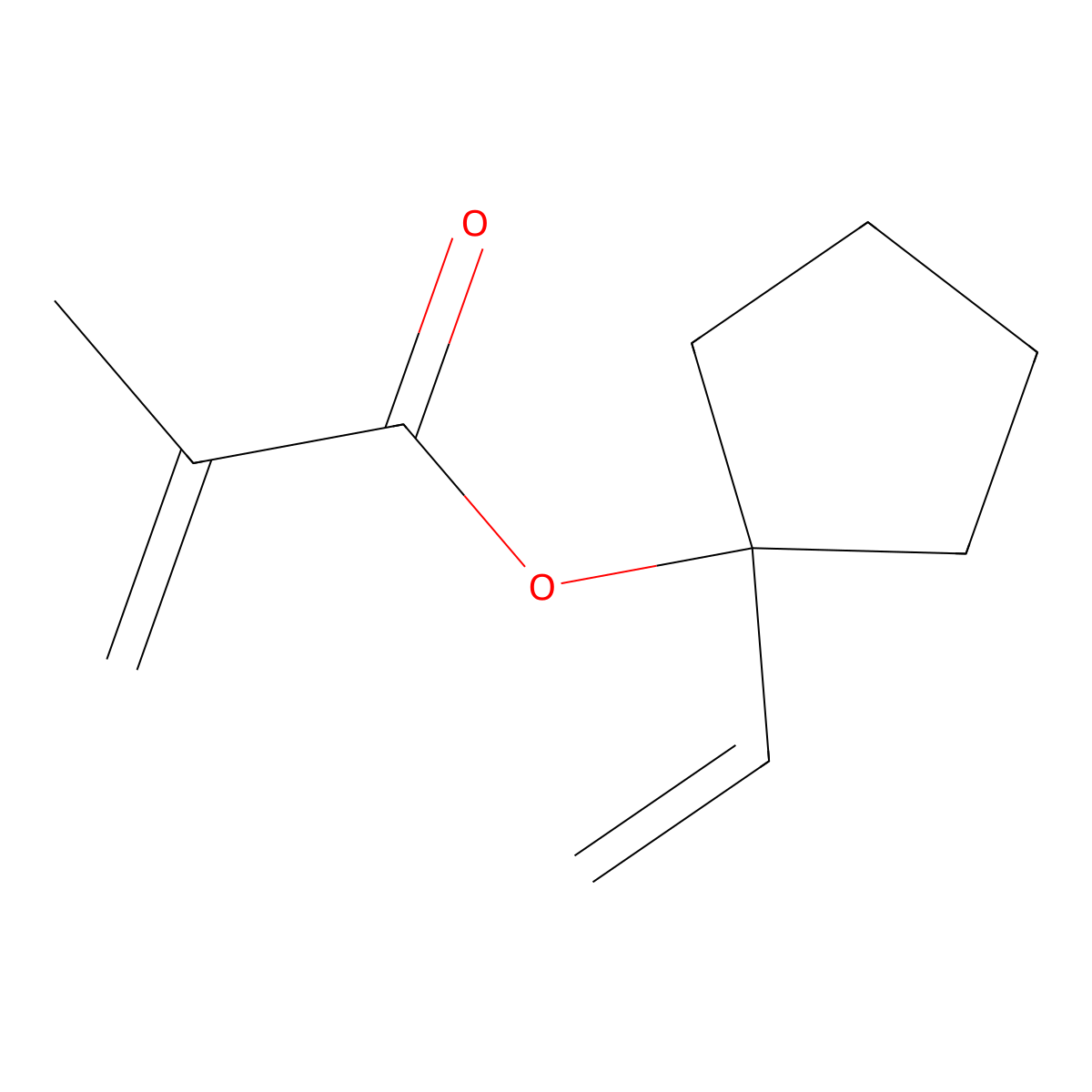 1-Vinylcyclopentyl methacrylate molecular structure, CAS 1353155-00-6