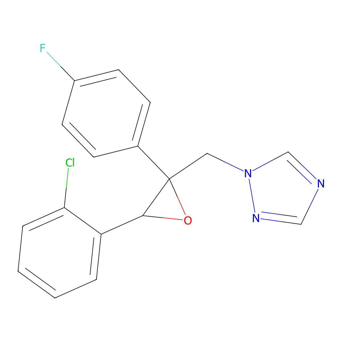 1-((3-(2-Chlorophenyl)-2-(4-fluorophenyl)-2-oxiranyl)methyl)-1H-1,2,4-triazole molecular structure, CAS 135319-73-2