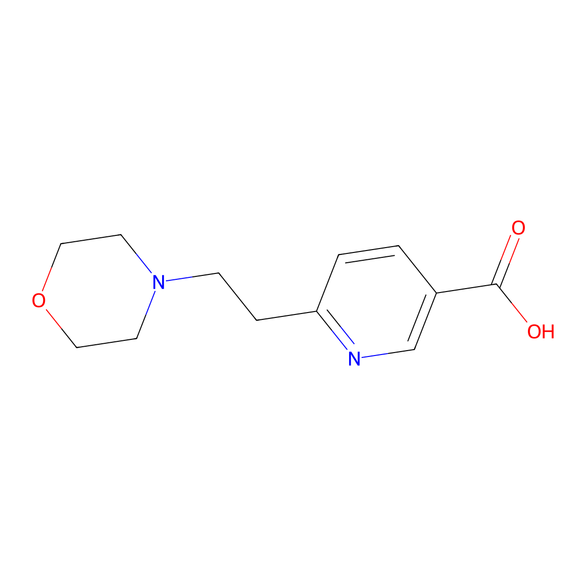 6-(2-Morpholinoethyl)nicotinic acid molecular structure, CAS 1353195-30-8