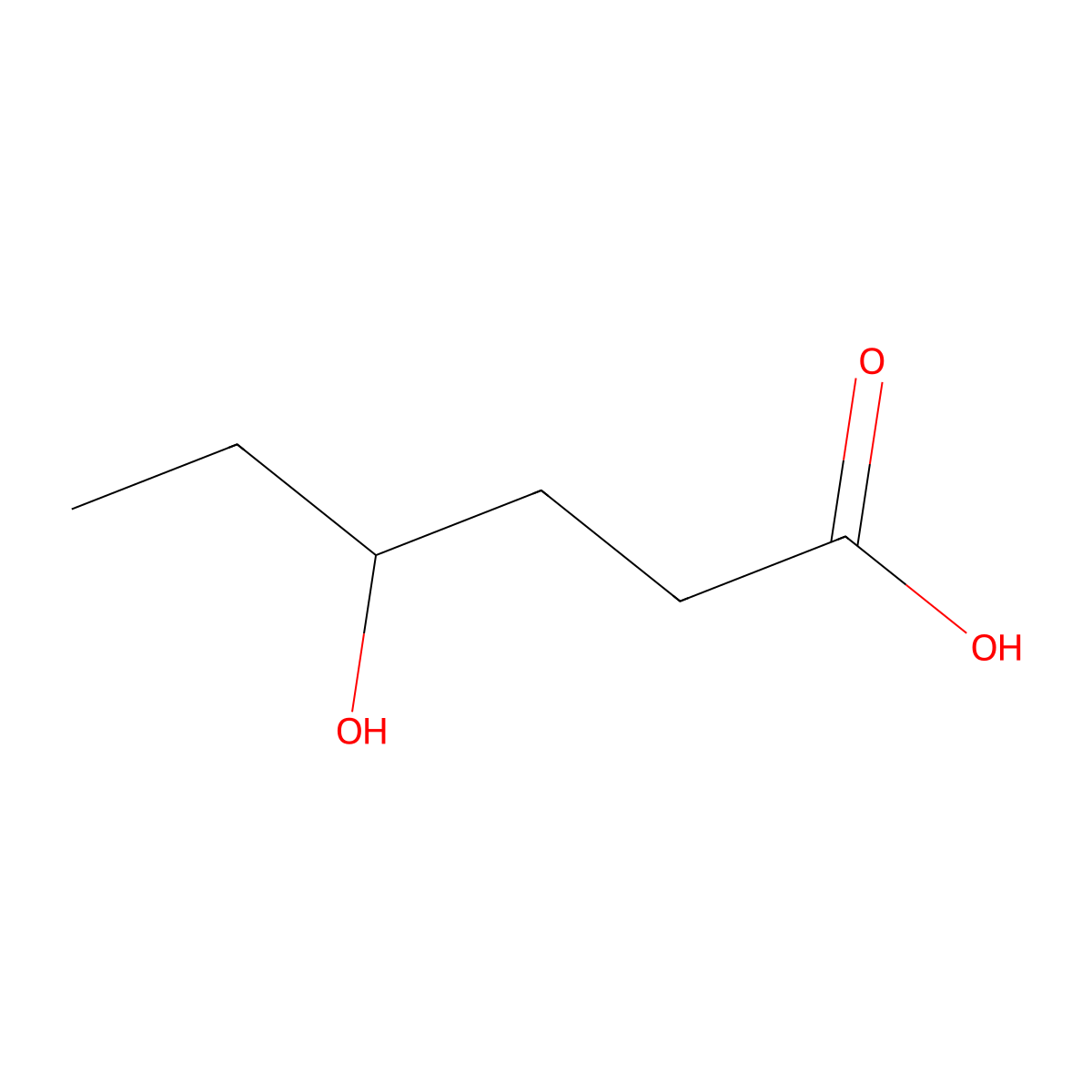 4-Hydroxyhexanoic acid molecular structure, CAS 13532-38-2