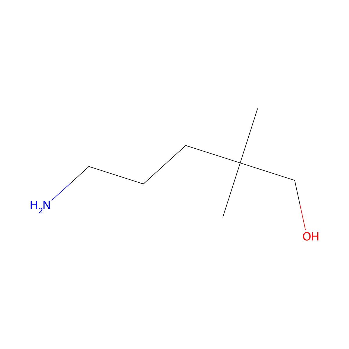5-Amino-2,2-dimethylpentanol molecular structure, CAS 13532-77-9
