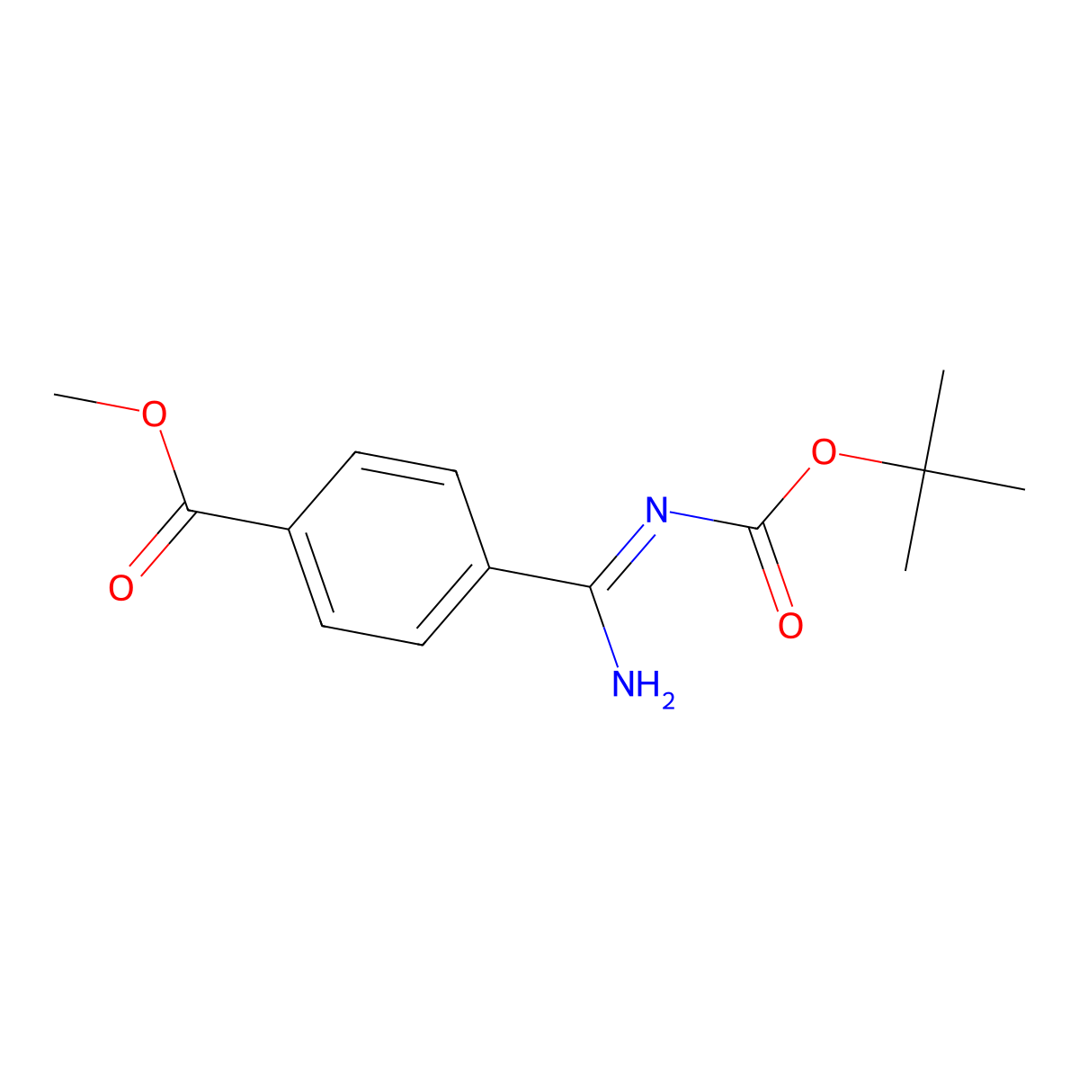 Methyl 4-[N'-(tert-butoxycarbonyl)carbamimidoyl]benzoate molecular structure, CAS 135321-84-5