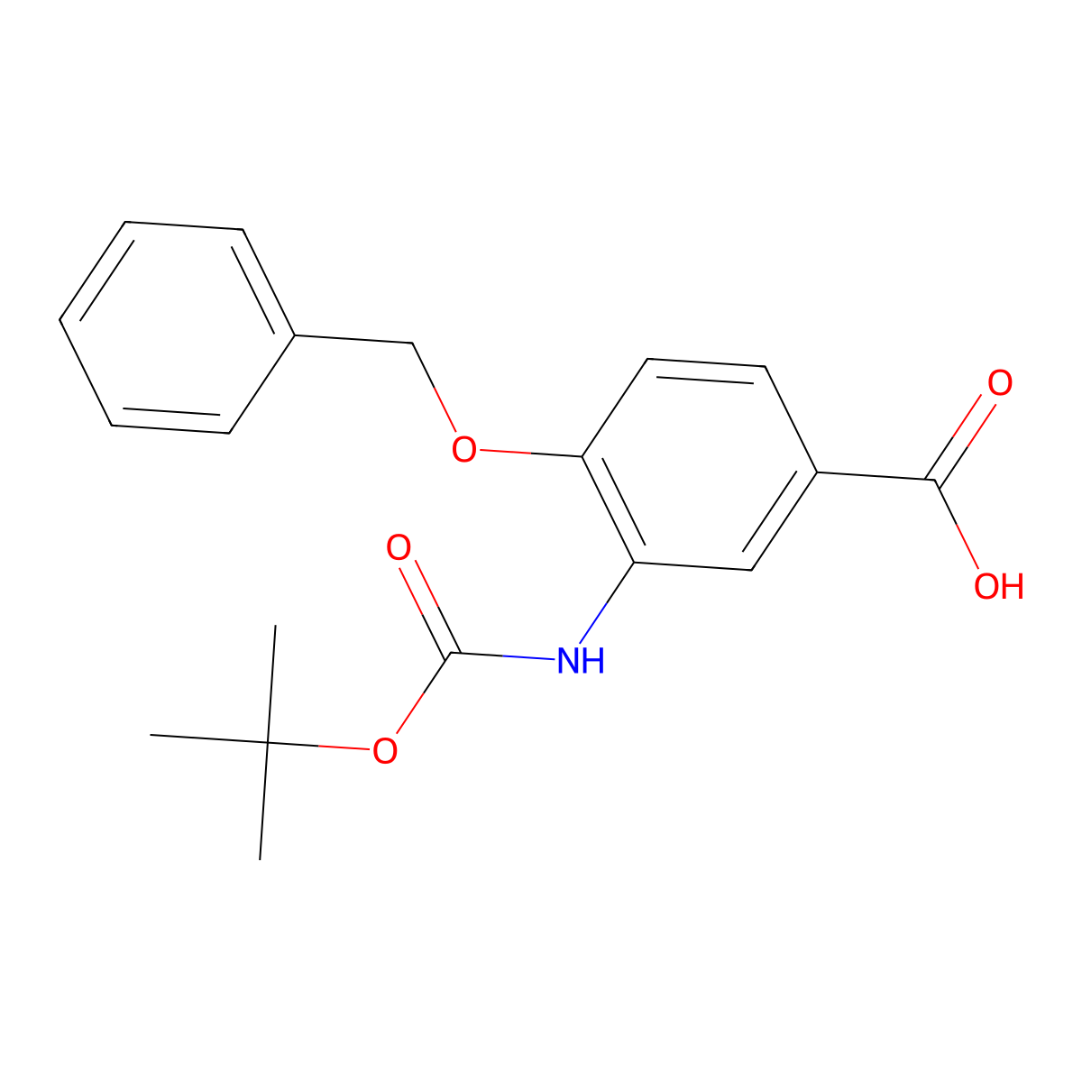4-(Benzyloxy)-3-{[(tert-butoxy)carbonyl]amino}benzoic acid molecular structure, CAS 135322-03-1