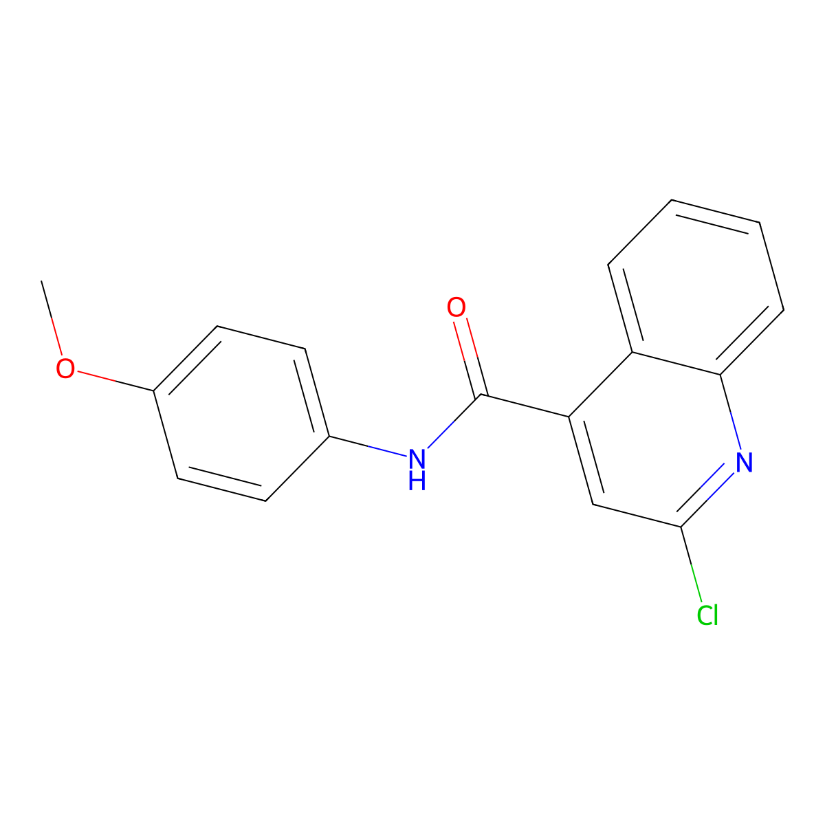 2-chloro-N-(4-methoxyphenyl)quinoline-4-carboxamide molecular structure, CAS 135323-89-6