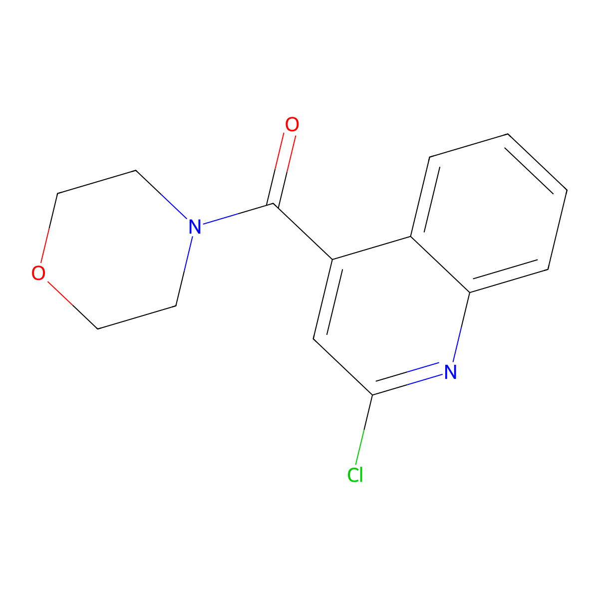 2-Chloro-4-(morpholin-4-ylcarbonyl)quinoline molecular structure, CAS 135323-95-4