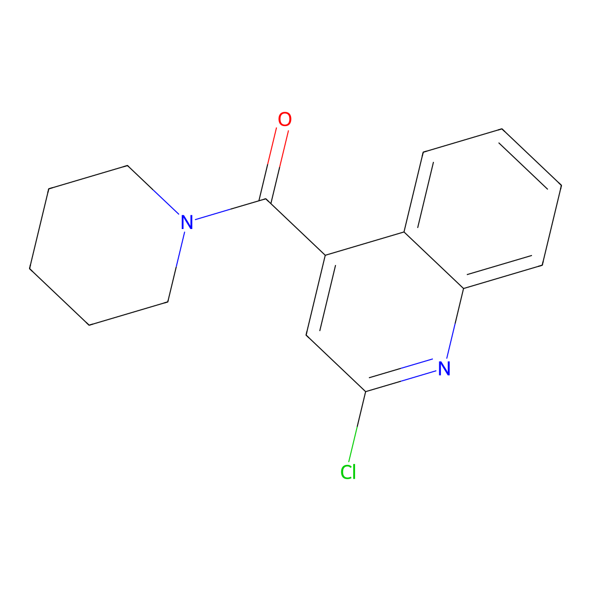 2-Chloro-4-(1-piperidinylcarbonyl)quinoline molecular structure, CAS 135323-96-5