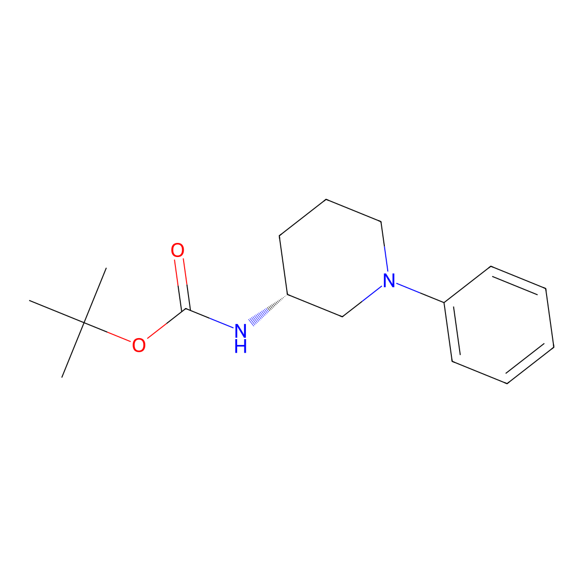 (R)-3-(Boc-amino)-1-phenyl-piperidine molecular structure, CAS 1353254-26-8