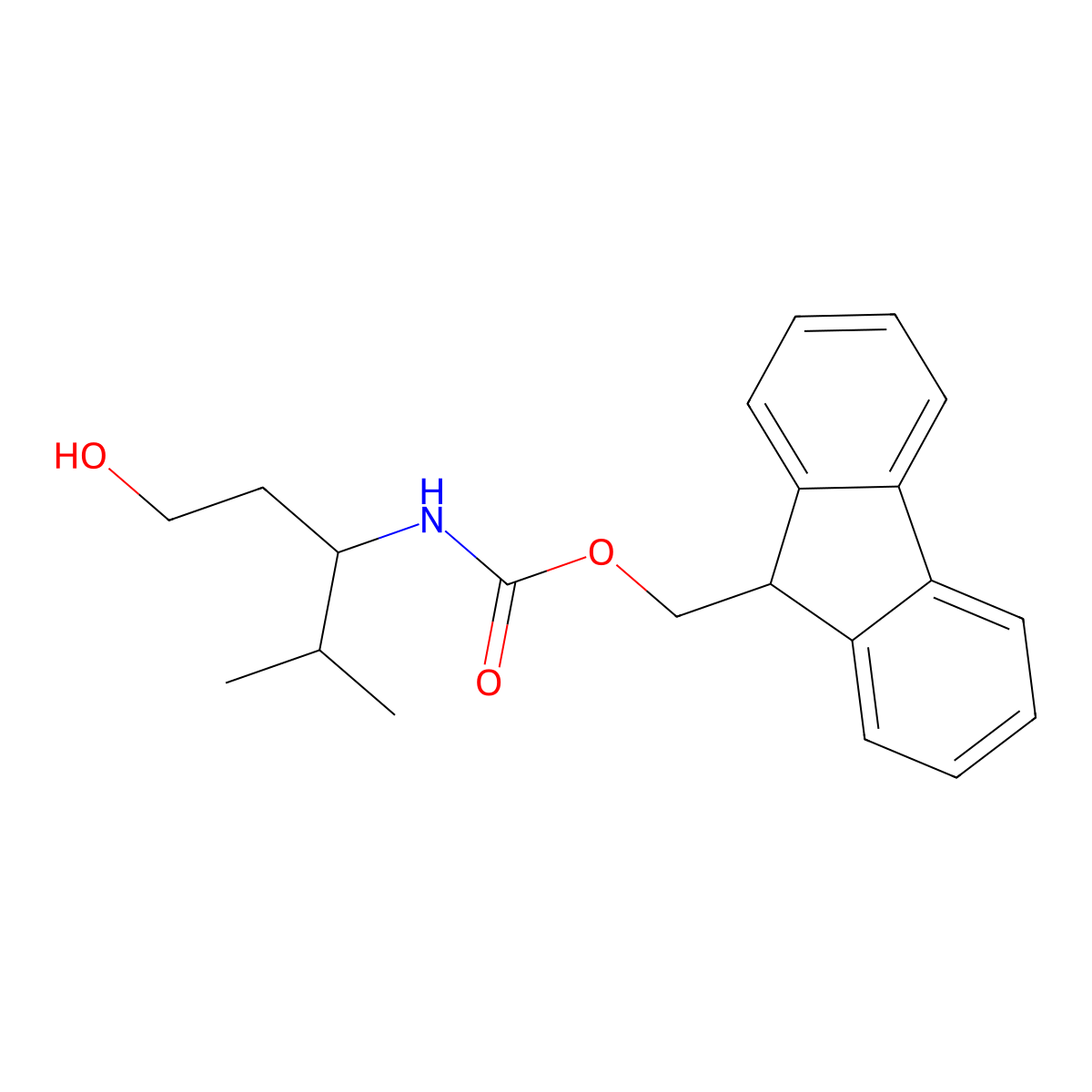 (9H-Fluoren-9-yl)methyl (R)-(1-hydroxy-4-methylpentan-3-yl)carbamate molecular structure, CAS 1353293-66-9