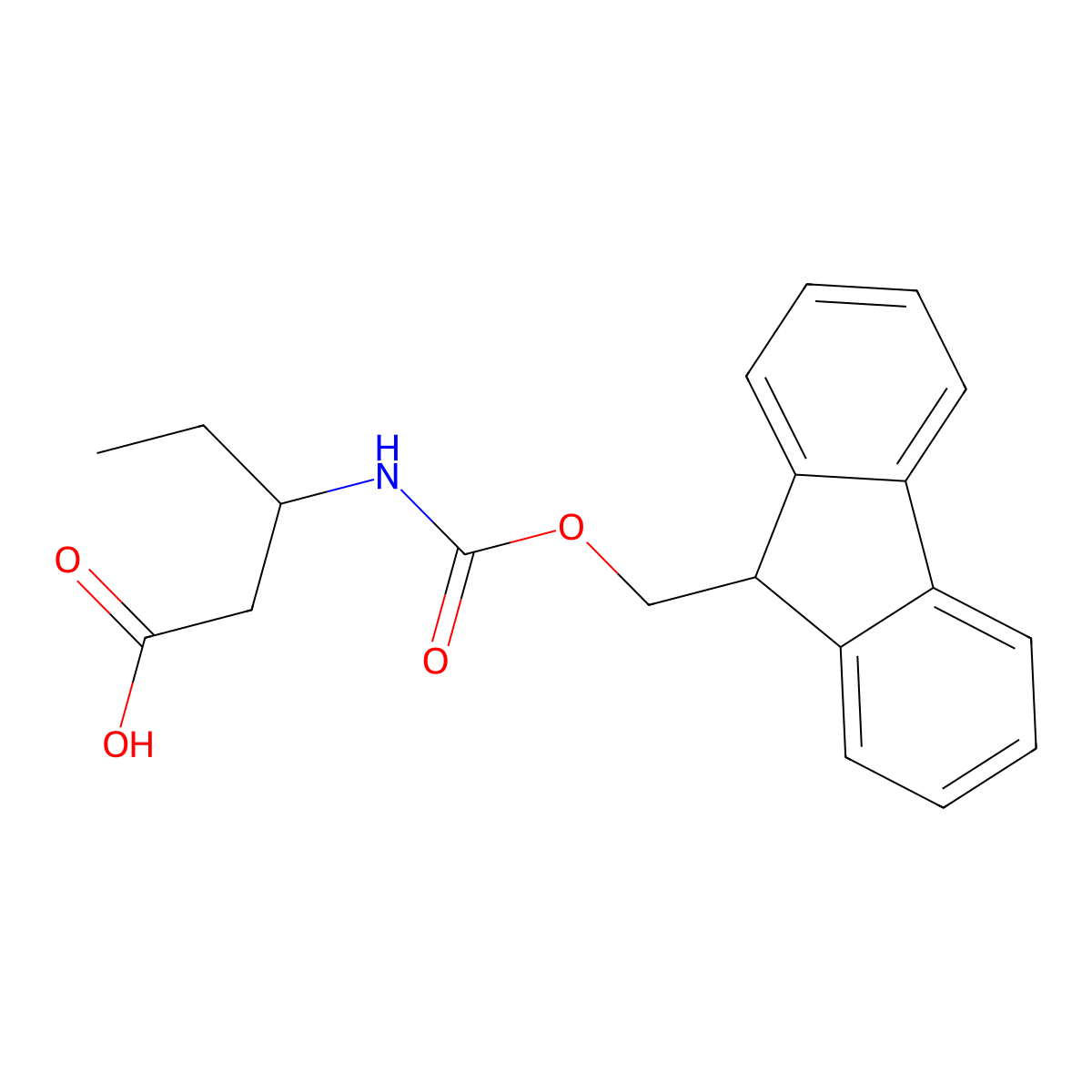 (3R)-3-({[(9H-fluoren-9-yl)methoxy]carbonyl}amino)pentanoic acid molecular structure, CAS 1353293-73-8