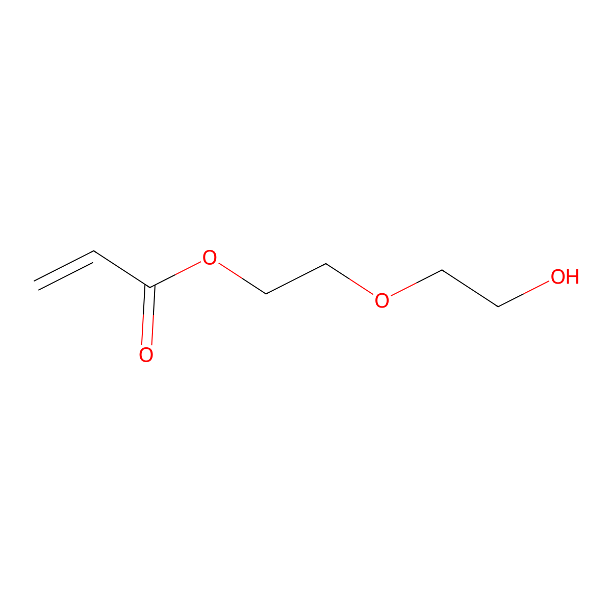 Diethylene glycol monoacrylate molecular structure, CAS 13533-05-6