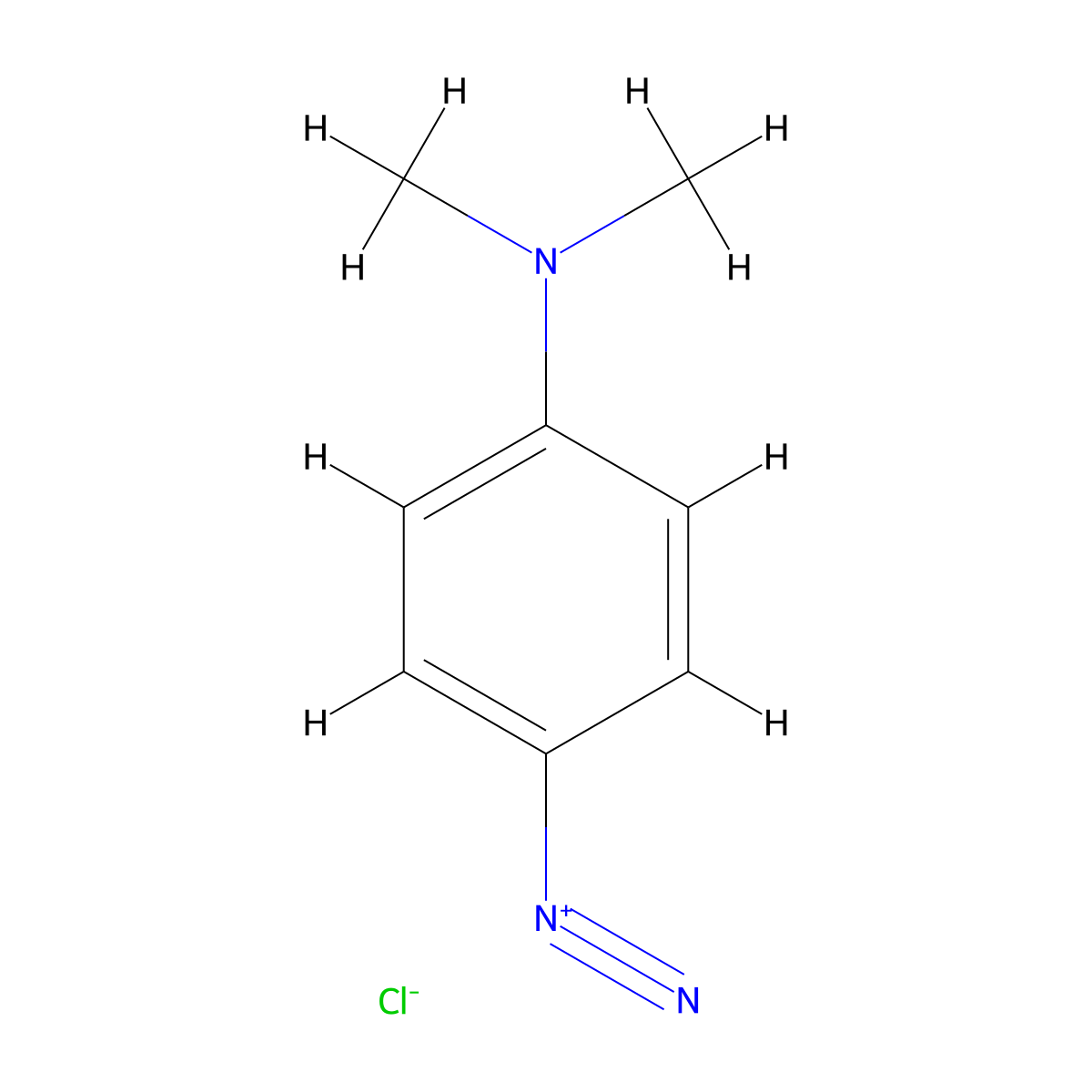 Benzenediazonium, 4-(dimethylamino)-, chloride (1:1) molecular structure, CAS 13533-17-0