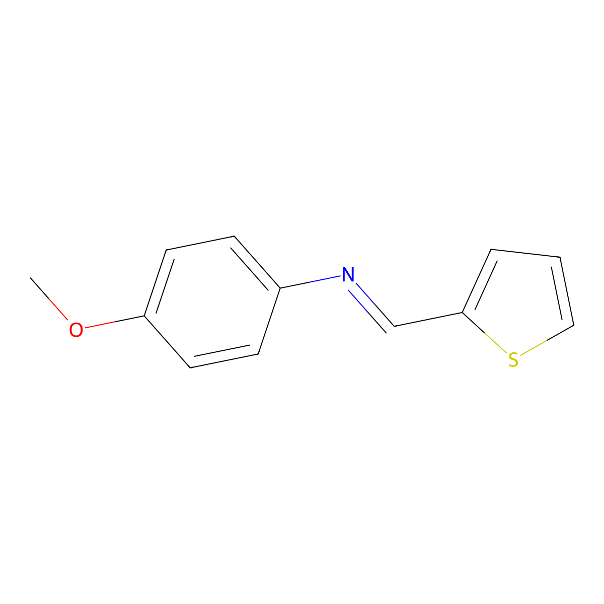 N-(4-methoxyphenyl)-1-thiophen-2-ylmethanimine molecular structure, CAS 13533-27-2