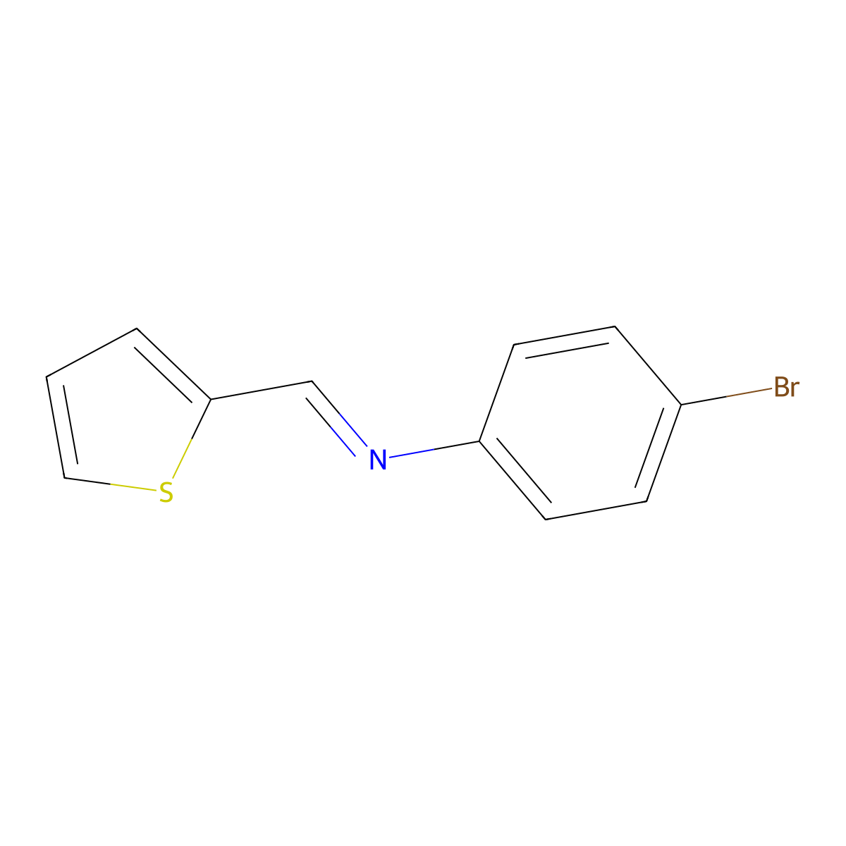 (4-Bromophenyl)(2-thienylmethylene)amine molecular structure, CAS 13533-32-9