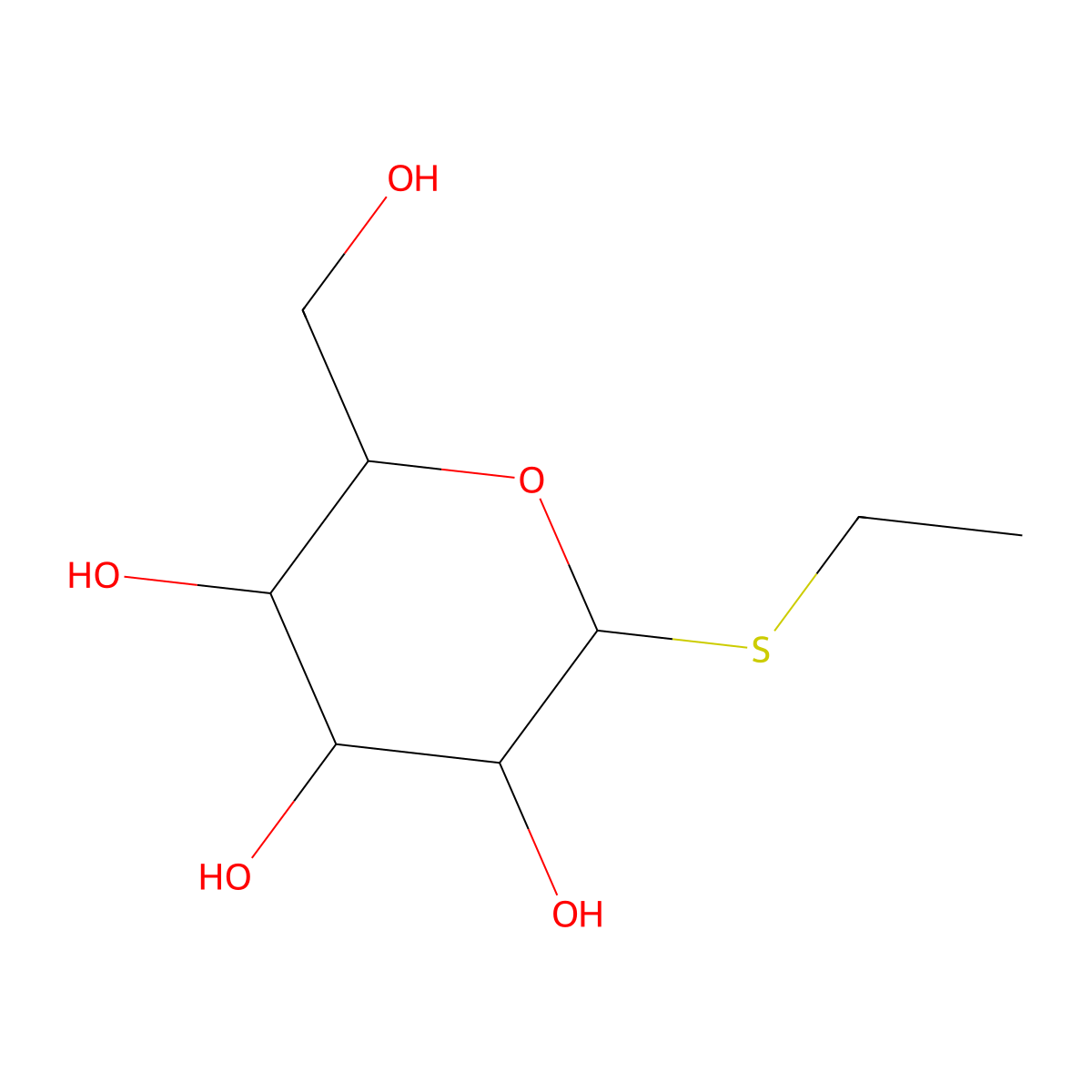 Ethyl a-Thioglucopyranoside molecular structure, CAS 13533-58-9