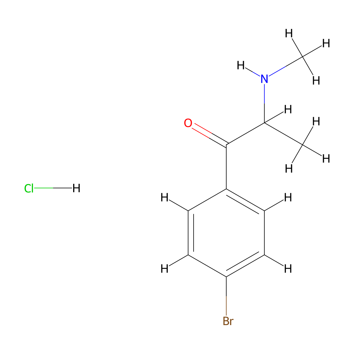 4-Bromomethcathinone hydrochloride molecular structure, CAS 135333-27-6