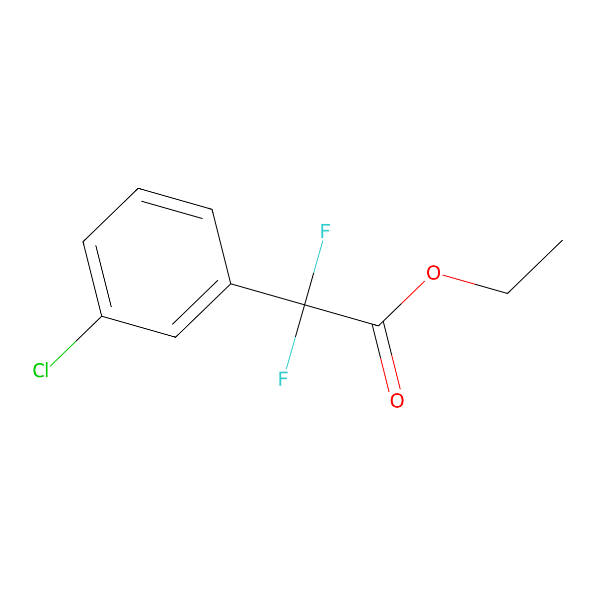 Ethyl 2-(3-chlorophenyl)-2,2-difluoroacetate molecular structure, CAS 135334-14-4