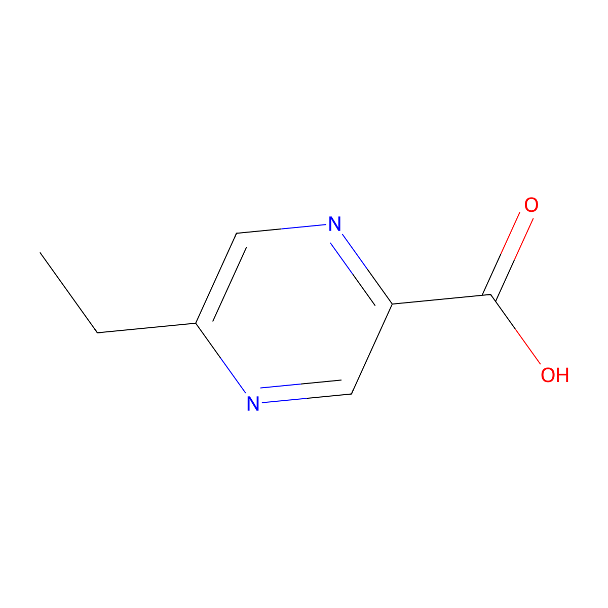 5-Ethylpyrazine-2-carboxylic acid molecular structure, CAS 13534-75-3