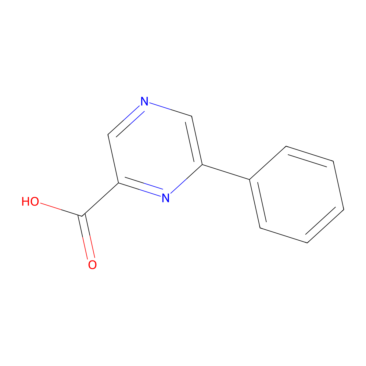 6-Phenylpyrazine-2-carboxylic acid molecular structure, CAS 13534-76-4