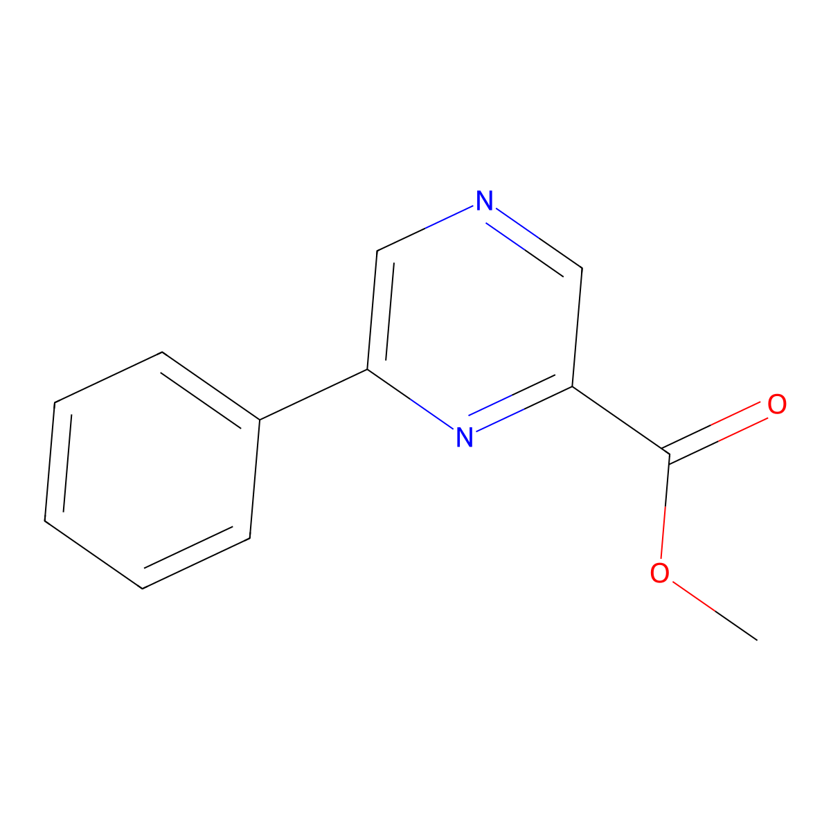 Methyl 6-phenylpyrazine-2-carboxylate molecular structure, CAS 13534-79-7