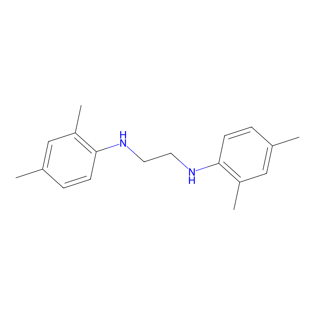 N,N'-bis-(2,4-dimethyl-phenyl)-ethane-1,2-diamine molecular structure, CAS 13534-84-4