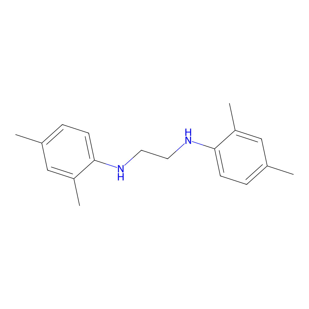 N,N'-bis-(2,4-dimethyl-phenyl)-ethane-1,2-diamine molecular structure, CAS 13534-84-4