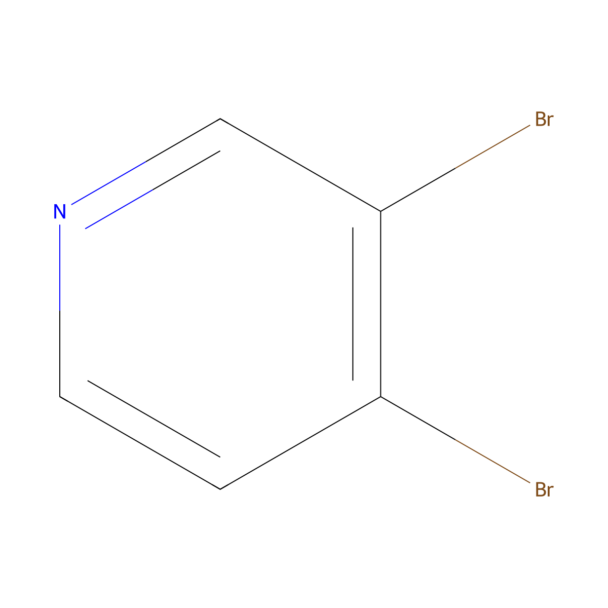 3,4-Dibromopyridine molecular structure, CAS 13534-90-2
