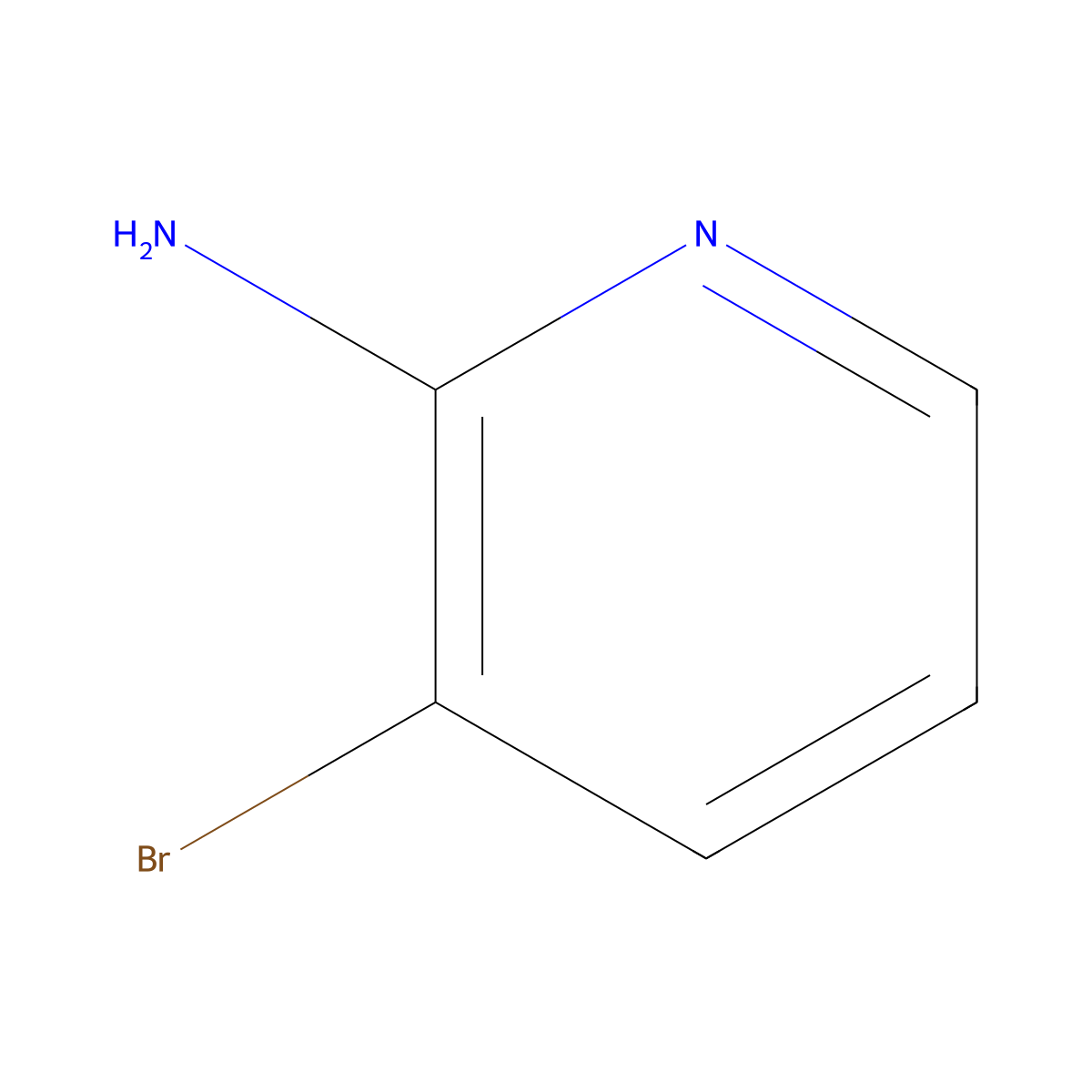 2-Amino-3-bromopyridine molecular structure, CAS 13534-99-1