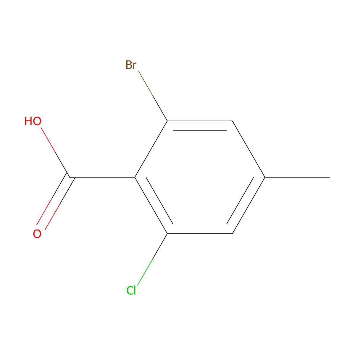 2-Bromo-6-chloro-4-methylbenzoic acid molecular structure, CAS 135340-36-2