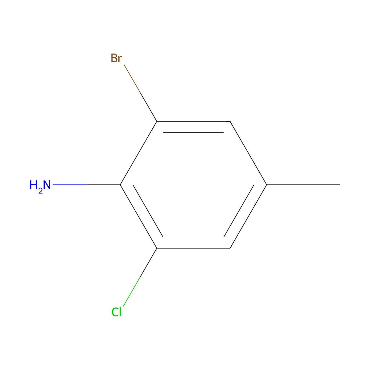 2-Bromo-6-chloro-4-methylaniline molecular structure, CAS 135340-78-2