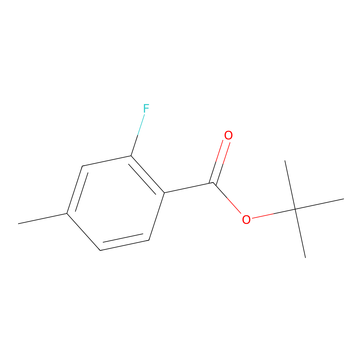 Tert-butyl 2-fluoro-4-methylbenzoate molecular structure, CAS 1353486-88-0
