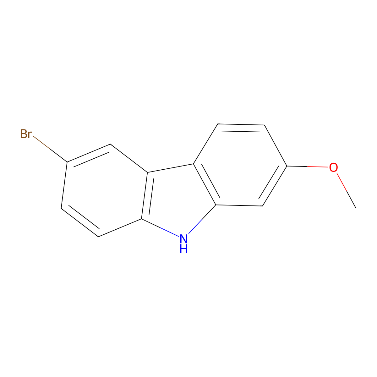 6-Bromo-2-methoxy-9H-carbazole molecular structure, CAS 1353492-63-3