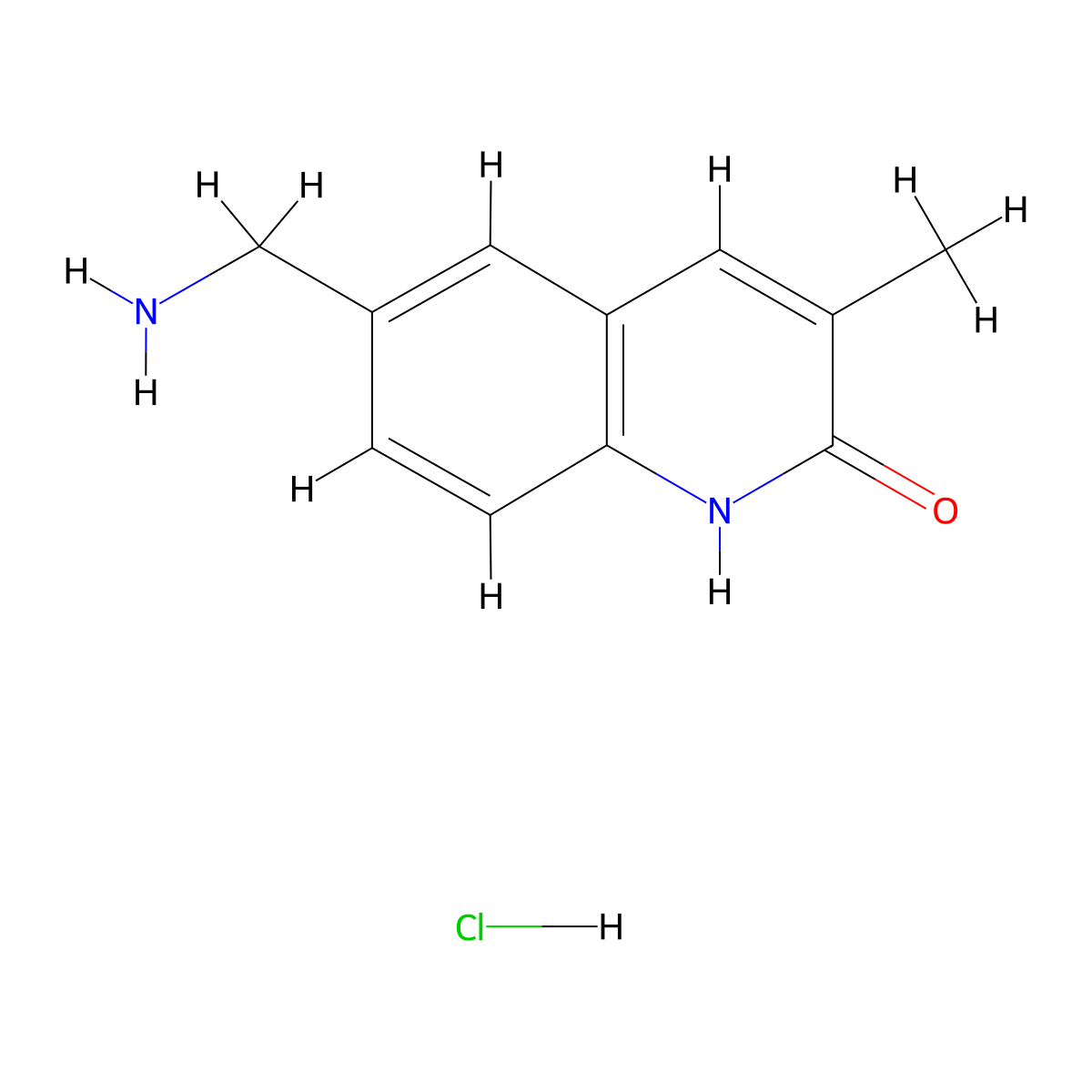 6-(Aminomethyl)-3-methyl-1,2-dihydroquinolin-2-one hydrochloride molecular structure, CAS 1353496-62-4