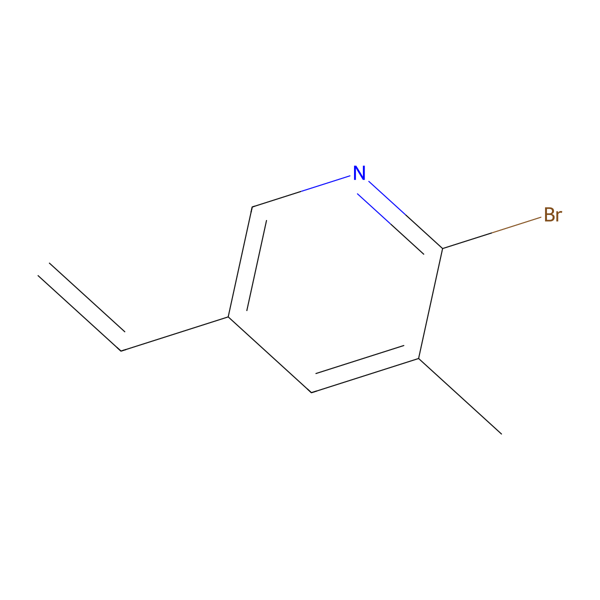 2-Bromo-3-methyl-5-vinylpyridine molecular structure, CAS 1353497-12-7