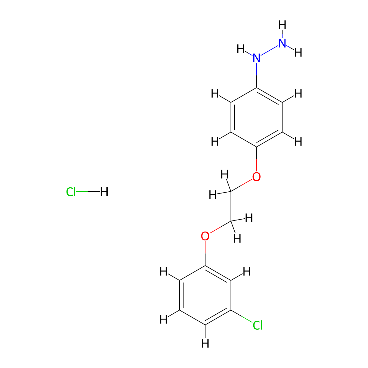 {4-[2-(3-Chlorophenoxy)ethoxy]phenyl}hydrazine hydrochloride molecular structure, CAS 1353497-18-3