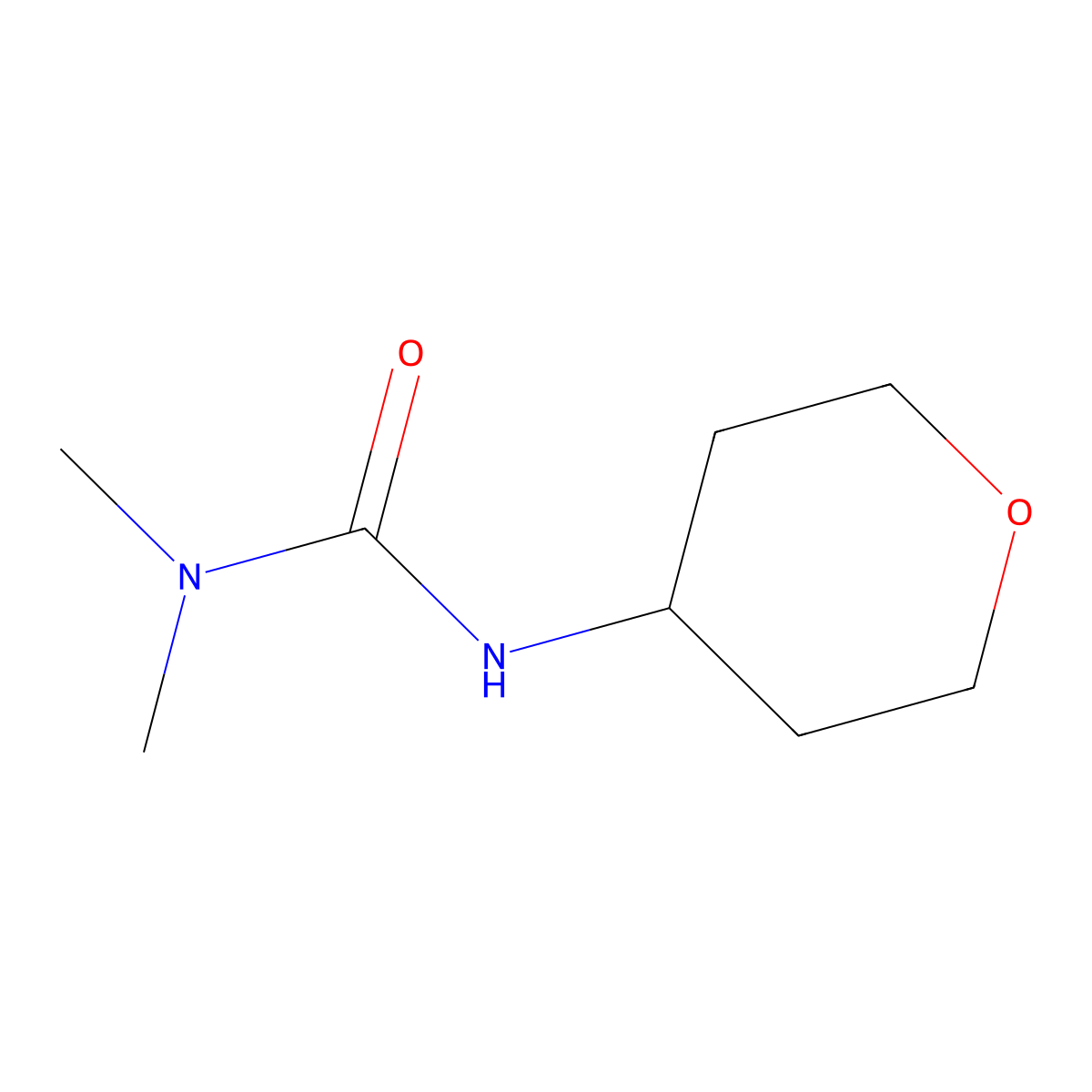 3,3-Dimethyl-1-(oxan-4-yl)urea molecular structure, CAS 1353498-15-3