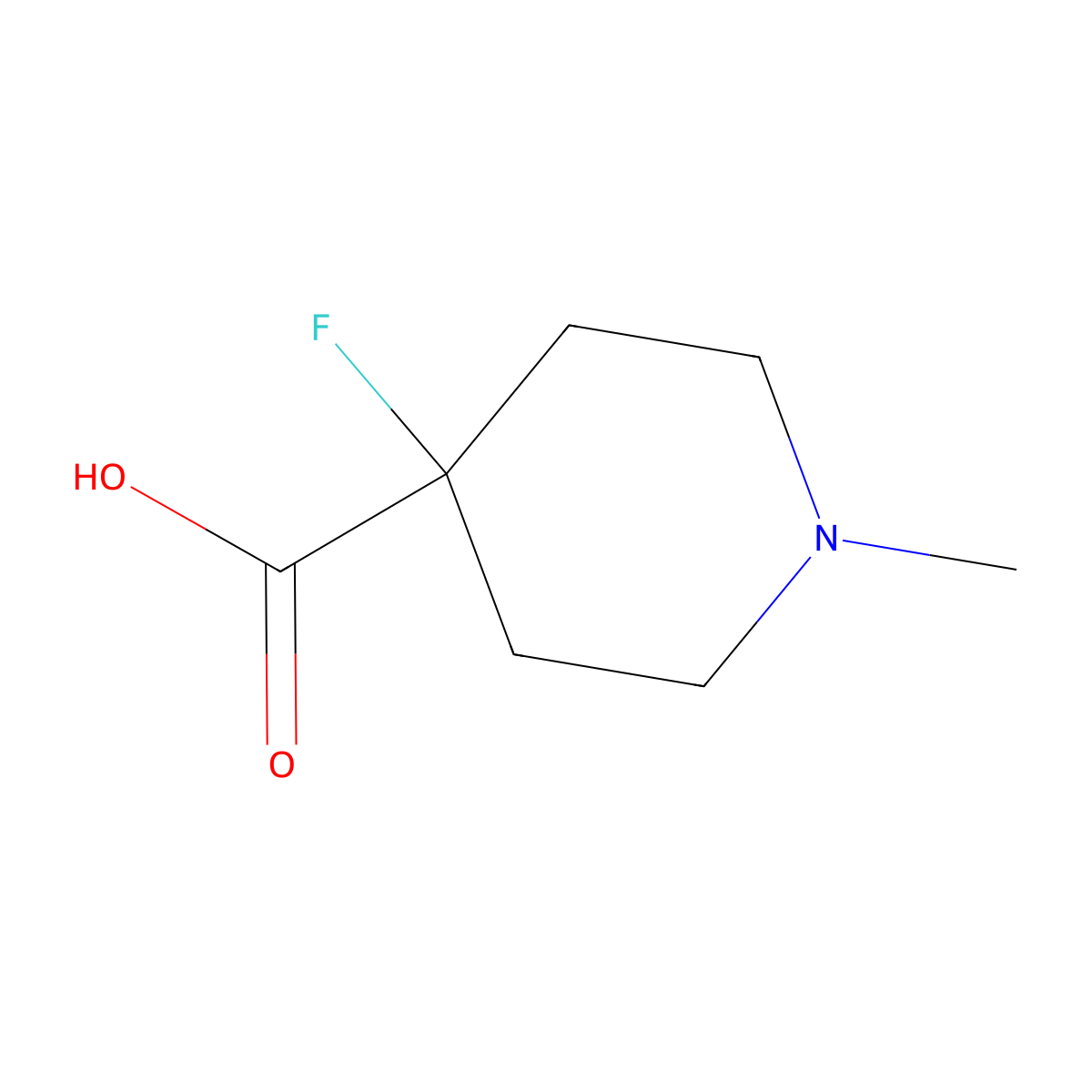 4-Fluoro-1-methylpiperidine-4-carboxylic acid molecular structure, CAS 1353498-52-8