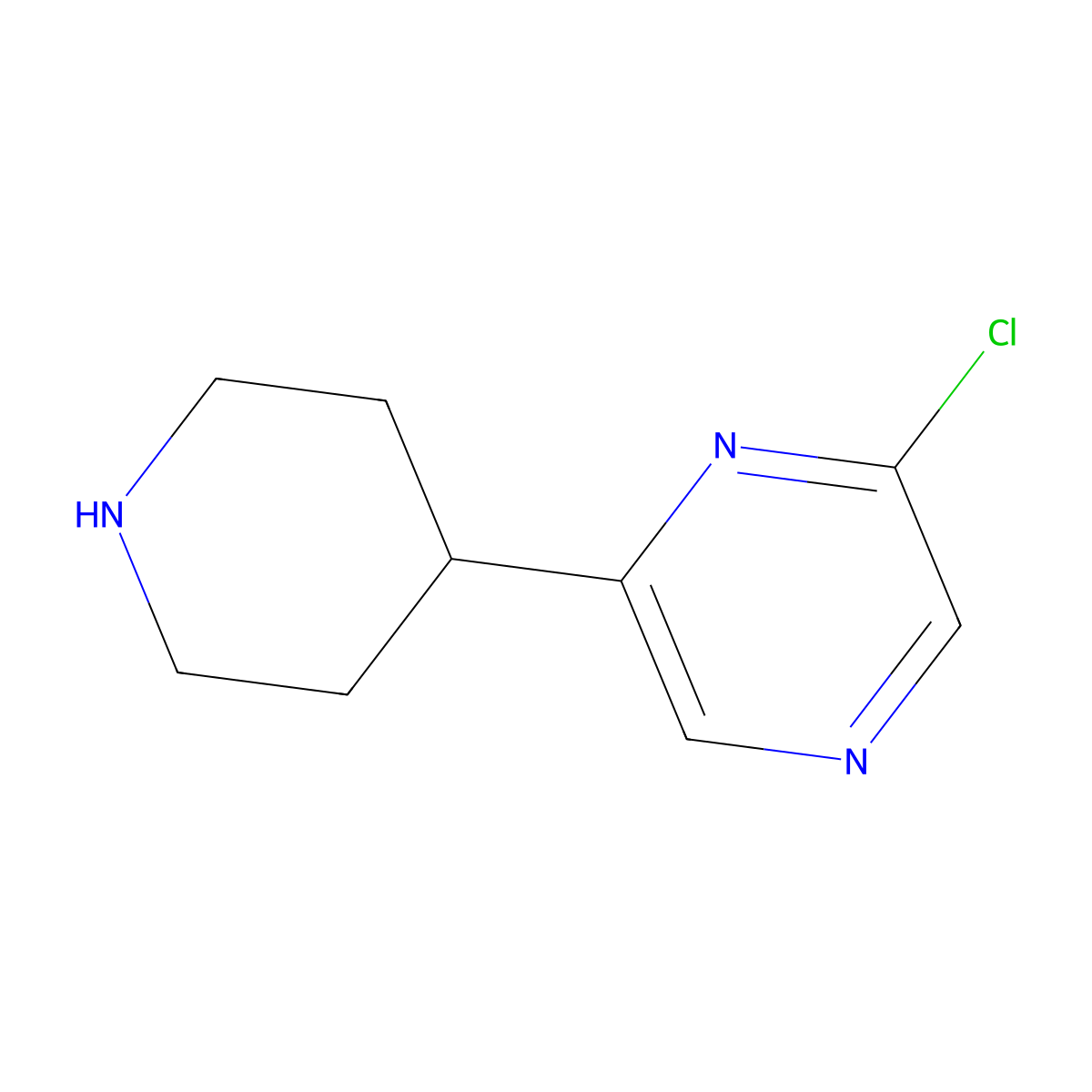 2-Chloro-6-(piperidin-4-YL)pyrazine molecular structure, CAS 1353498-68-6